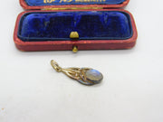 Sterling Silver Cabochon Moonstone Drop Charm Pendant Vintage c1970