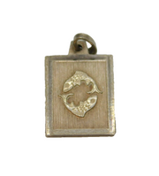 Sterling Silver 'Pisces' Horoscope Sign Symbol Two Fish Pendant Vintage c1970