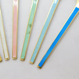 Egon Lauridsen Set of Sterling Silver Gilt & Enamel Demitasse Spoons Vintage