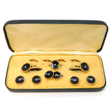 Art Deco Rolled Gold, Enamel & Pearl Buttons & Studs Set Antique c1920s