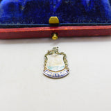 Sterling Silver and Enamel Ambleside Travel Shield Charm Pendant Vintage c1970