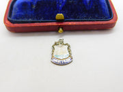 Sterling Silver and Enamel Ambleside Travel Shield Charm Pendant Vintage c1970