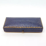 Blue Tooled Leather Jewellery Cufflinks Box 'Herbery Wolf Ltd' Vintage c1950