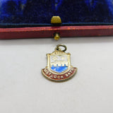Sterling Silver and Enamel Matlock Bath  Shield Charm Pendant Vintage c1970