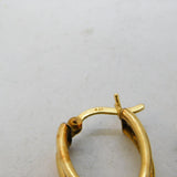 Pair of 9ct Yellow Gold Knotted Hoop Earrings Vintage c1970s