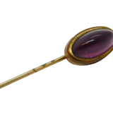 Victorian Gilt Metal Cabochon Cut Stick Pin Antique c1880s