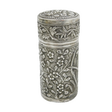 19th Century Chinese Sterling Silver Floral Pattern Pepper Shaker Antique c1880s