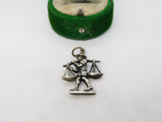 Sterling Silver Farmer with Baskets Charm Pendant Vintage c1970
