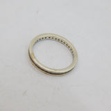 Sterling Silver Channel Set CZ Full Eternity Band Ring Contemporary c1990 Size Q