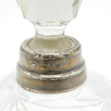 Sterling Silver Rim & Cut Glass Star Pattern Perfume Bottle Antique 1913 Deco