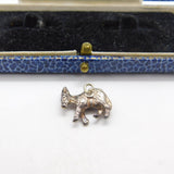 Sterling Silver Walking Donkey Charm Pendant Vintage c1970