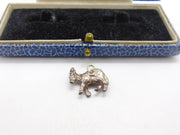 Sterling Silver Walking Donkey Charm Pendant Vintage c1970
