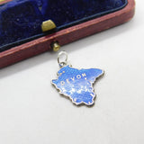 Sterling Silver & Enamel Devon Charm Pendant Vintage c1970