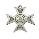 20th Century Sterling Silver Target Form Cross Fob Pendant Antique c1920s