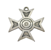 20th Century Sterling Silver Target Form Cross Fob Pendant Antique c1920s