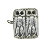French 19th Century Sterling Silver Owl Form Novelty Vesta Case Antique