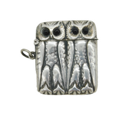 French 19th Century Sterling Silver Owl Form Novelty Vesta Case Antique
