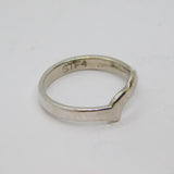 Sterling Silver Abstract Wave Pattern Dress Band Ring Vintage c1970 Size N