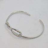 Sterling Silver Diamond Set Infinity Form Cuff Bangle Bracelet Vintage c2000