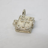 Sterling Silver Opening Holy Bible Charm Pendant Vintage c1970