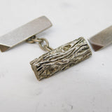 Sterling Silver Bark Pattern Pair of Gents Cufflinks Vintage 1977 London