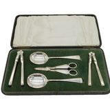 Boxed Sterling Silver Dessert Serving Set Antique 1922 Sheffield Art Deco