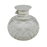 Sterling Silver Topped Cut Glass Scent Bottle Antique 1918 Birmingham