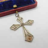 Sterling Silver Filigree Crucifix Charm Pendant Vintage c1970
