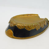 Victorian Brass & Black Enamel Novelty Horse Hoof Vesta Case Antique