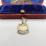 Sterling Silver and Enamel Blackpool Travel Shield Charm Pendant Vintage c1970