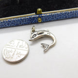 Sterling Silver Leaping Dolphin Marine Charm Pendant Vintage c1970