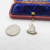 Sterling Silver Sailing Yacht Charm Pendant Vintage c1970