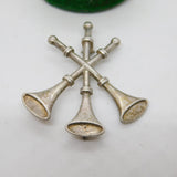 Sterling Silver Three Horns Brooch Pin Vintage 1993 London