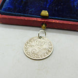 Sterling Silver Threepence George V Charm Pendant 1916