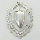 Victorian Sterling Silver Shield Form Fob Medal Antique 1893 Birmingham
