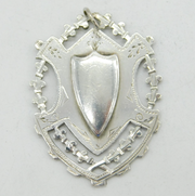 Victorian Sterling Silver Shield Form Fob Medal Antique 1893 Birmingham
