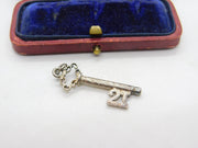 Sterling Silver 21st Birthday Key Charm Pendant Vintage c1970