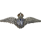 WWII-Period Sterling Silver & Enamel RAF Sweetheart Brooch Antique c1940s