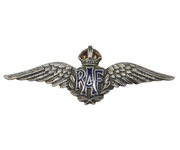 WWII-Period Sterling Silver & Enamel RAF Sweetheart Brooch Antique c1940s