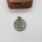 Silver Plated St Christopher with Pope Reverse Charm Pendant Vintage c1970