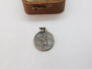 Silver Plated St Christopher with Pope Reverse Charm Pendant Vintage c1970