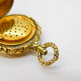 George III 12ct Yellow Gold Vinaigrette Floral Chased Fob Antique c1820s