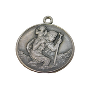 Sterling Silver St Christopher Charm Pendant Vintage c1970