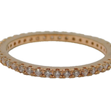 Sterling Silver & Rose-Gold Gilt Paste Stacking Ring Vintage c1970 Size Q 1/2