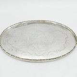20th Century Chinese White Metal Decorative Serving Tray Antique c1920