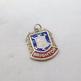 Sterling Silver Enamel Brighton Shield Charm Pendant Vintage c1970