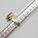 Sterling Silver Baltic Amber Swirl Dress Band Ring Vintage c1970 Size R 1/2