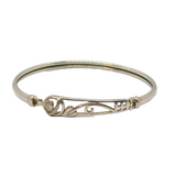 Sterling Silver Diamond Set Rennie Macintosh Style Bangle Bracelet Modern c1990