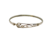 Sterling Silver Diamond Set Rennie Macintosh Style Bangle Bracelet Modern c1990
