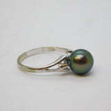 20th Century Boxed 14ct White Gold & Pearl Set Dress Ring Vintage c1950s